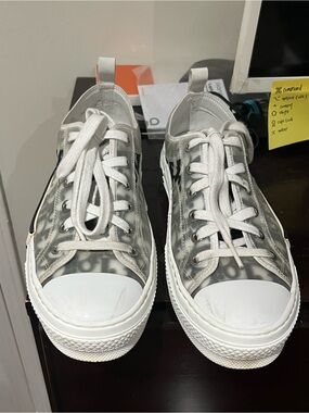 Dior Transparent Gray White Low-Top Sneakers